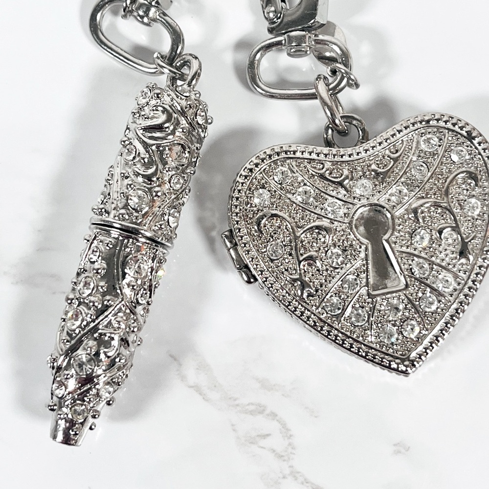 Joy Mangano Silver Bag Charm Keychain Accessory - Picture 5 of 11
